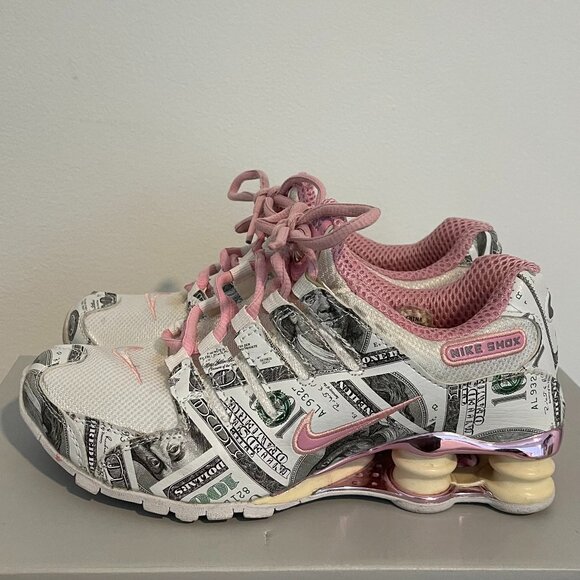 Rare PINK Nike Shox USA Money $100 Bill Sneakers – Size 7 - Picture 3 of 9